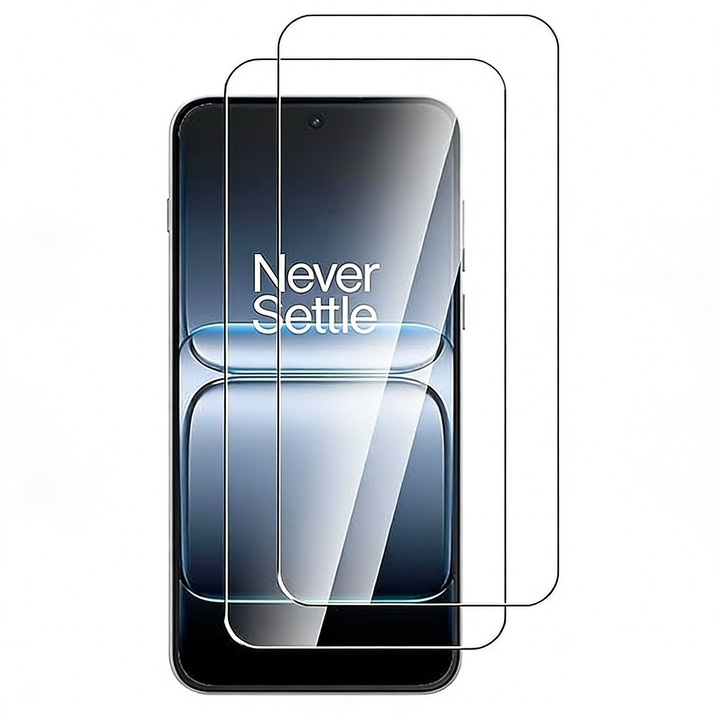 Folie de sticla calita 9H, pachet 2 buc pentru OnePlus Nord CE5, HD transparent, rezistenta la spargere, instalare usoara, fara bule