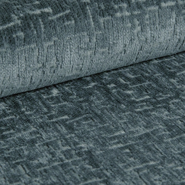 Material tapiterie rezistent la tigari, Chenille Tocco, Albastru, 100x144cm