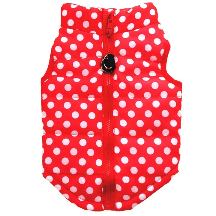 Vesta pentru câini Teddy, călduroasă, bumbac, roșie, S INTL