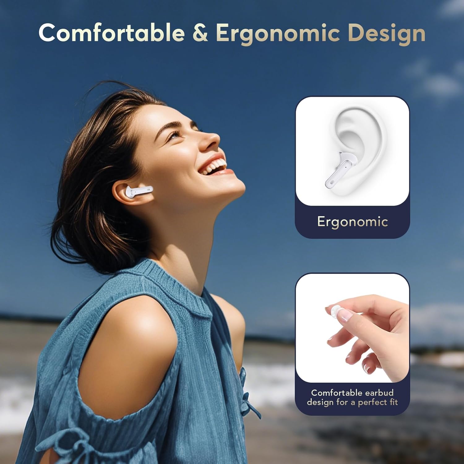 Casti wireless in ear Bluetooth 5.4, ANC, IP7, 36h, USB C - eMAG.ro