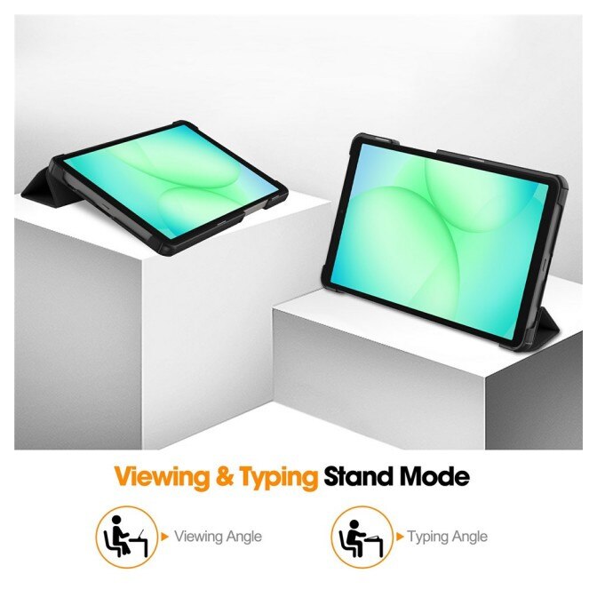 Husa Upzz® Tech FoldPro Pentru Samsung Galaxy Tab A11, 8,7 inch, Functie Stand, Inchidere Magnetica, Negru