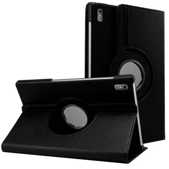 Husa rotativa pentru tableta Strado Lenovo Tab P11 2nd Gen TB350, neagra, 11,5 inch, cu functie de suport