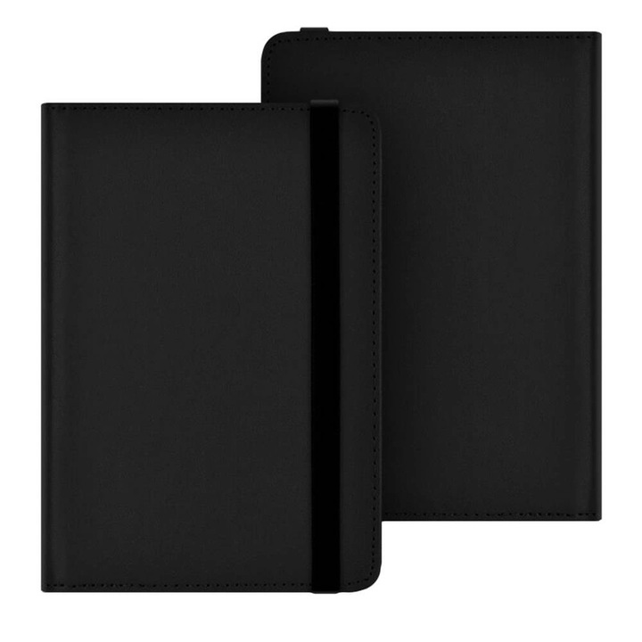 Etui Strap Case pentru Kindle 6 inch, Strado, din piele ecologica, protectie eficienta, negru, set complet