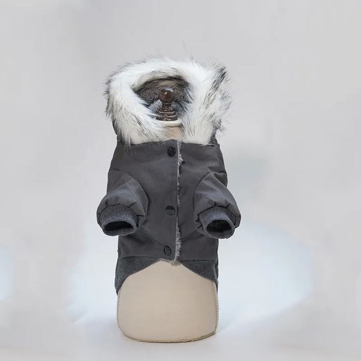 Haina calduroasa pentru animale de companie, culoare uni, bumbac Gri