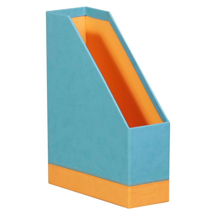 Suport pentru documente, Rhodiarama, 10 x 25 x 31 cm, imitatie piele, turquoise blue