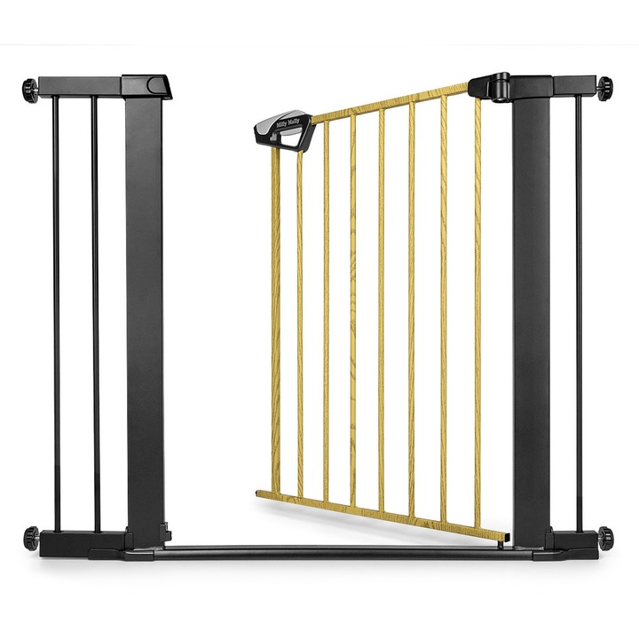 Bariera de siguranta pentru copii Guardy 104, extensii incluse, neagra, 76-104cm