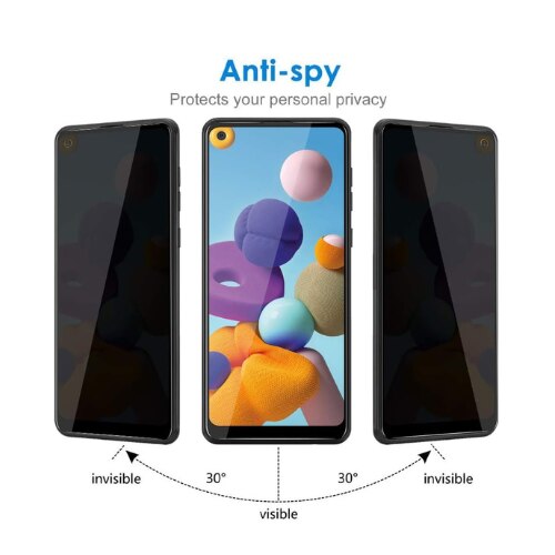 Folie Protectie Ecran Privacy, Sticla Securizata, Negru, pentru Huawei P40 Lite