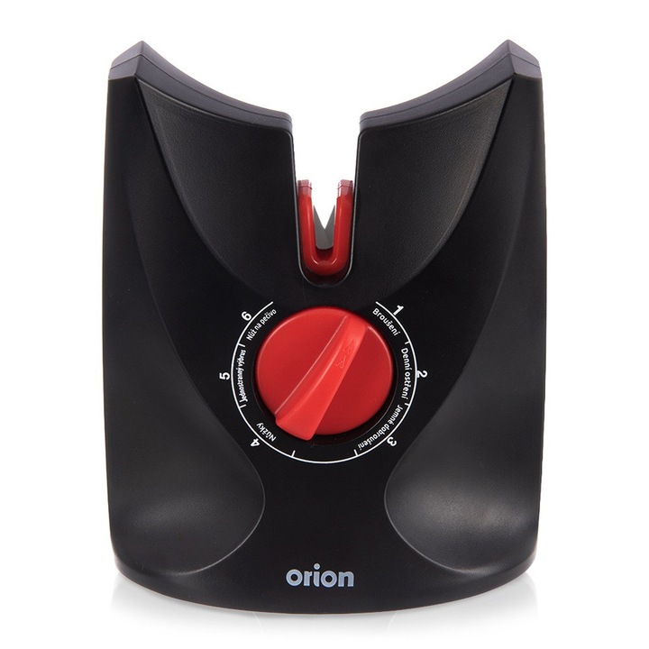 Ascutitoare de cutite, Orion, 6 in 1, compacta, neagra, 10x6x12cm