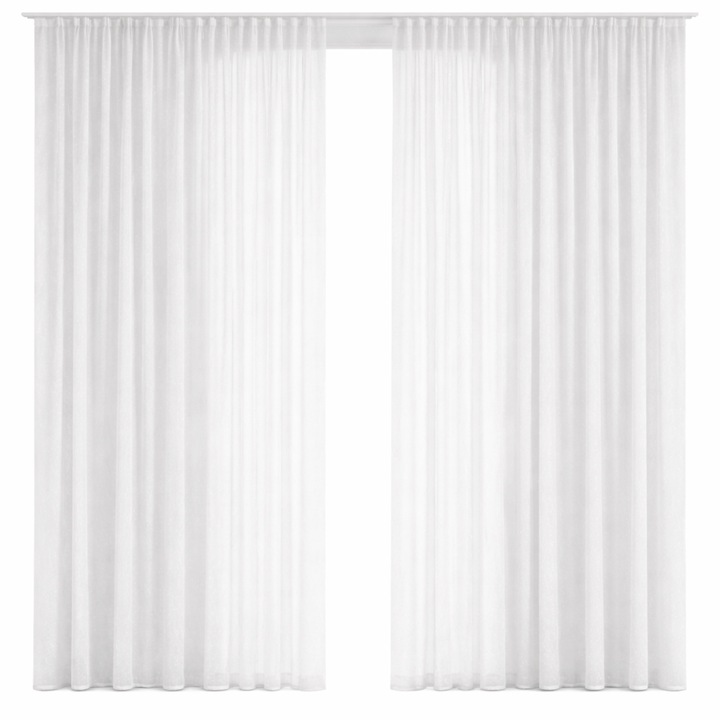 Perdea Alba Premium Tip Voal magazincovoare, Rejansa Multifunctionala Sina/Galerie, 350 x 250 cm