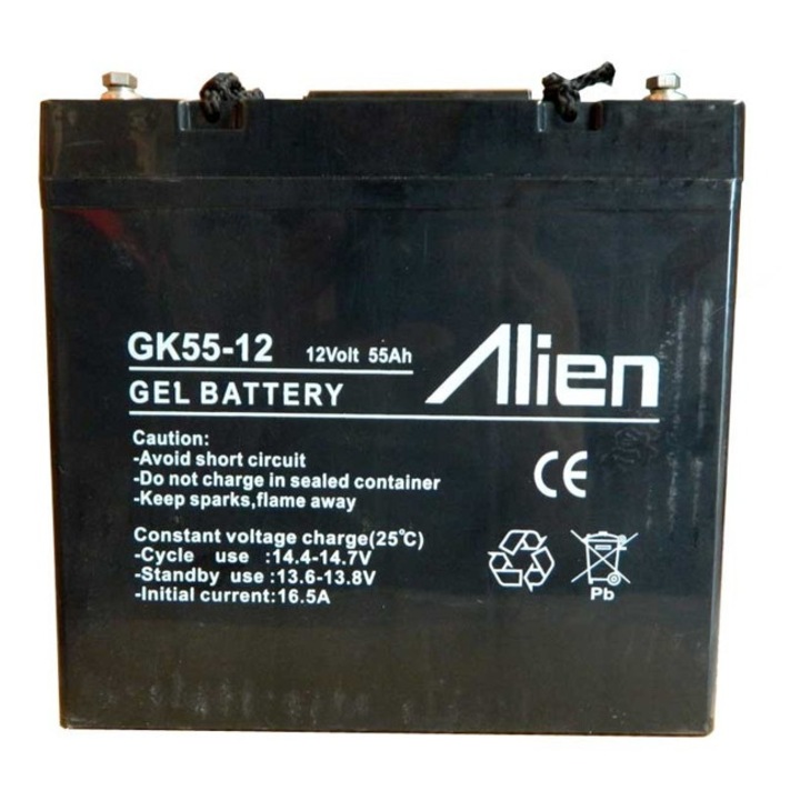Gél akkumulátor 12V 55A Alien