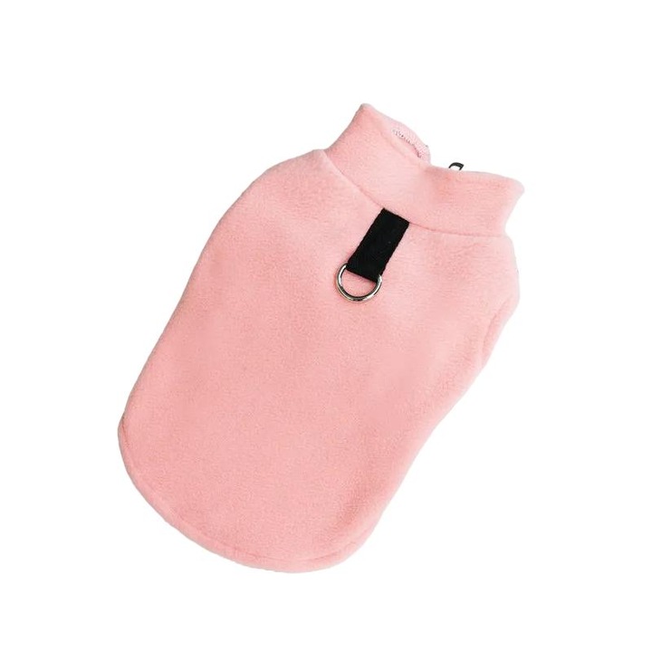 Haina din plus pentru animale de companie, culoare uni, design simplu Roz, marime L