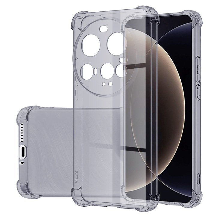 Husa Clear Anti-Soc pentru Xiaomi 15 Ultra, Protectie Colturi AirBag, Rezisntenta Socuri si Zgarieturi, Design Slim, Anti-Ingalbenire, Fumuriu