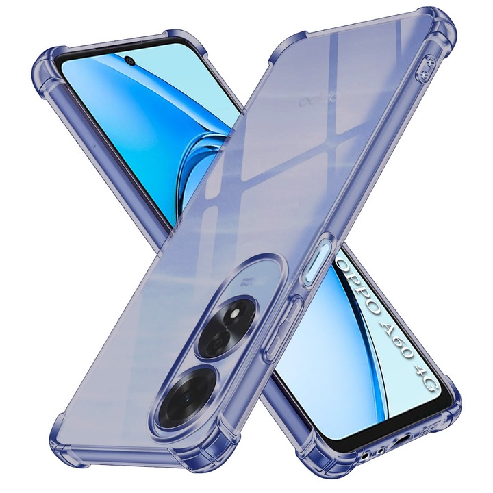 Husa Clear Anti-Soc pentru Oppo A60 4G, Protectie Colturi AirBag, Rezisntenta Socuri si Zgarieturi, Design Slim, Anti-Ingalbenire, Fumuriu