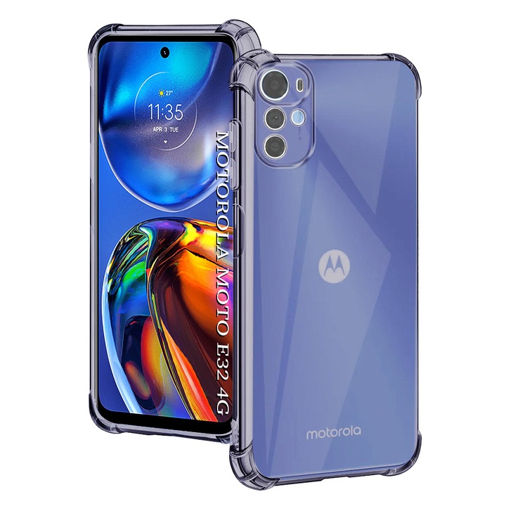 Защитен калъф, съвместим с Motorola Moto E32 / Moto E32s, Tim, опушено черно