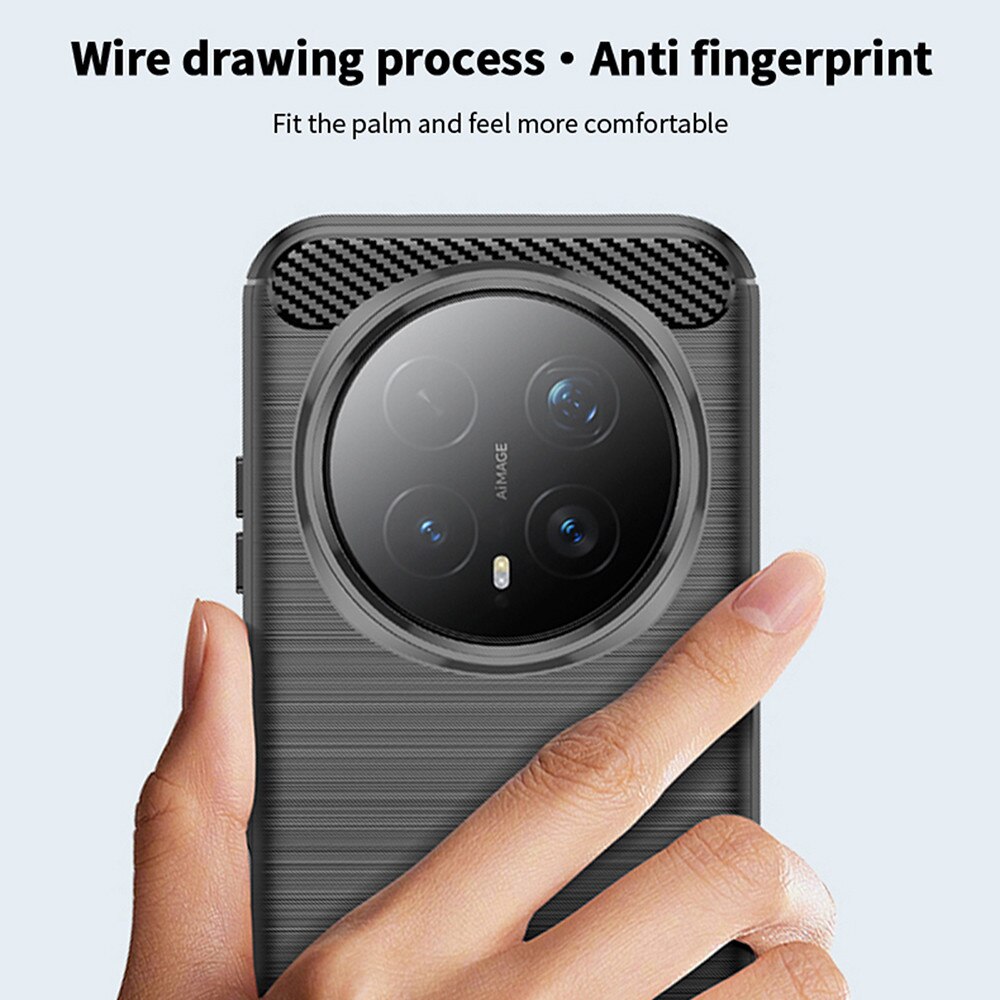 Husa pentru Honor Magic 8 Pro Carbon Liquid Silicone, negru