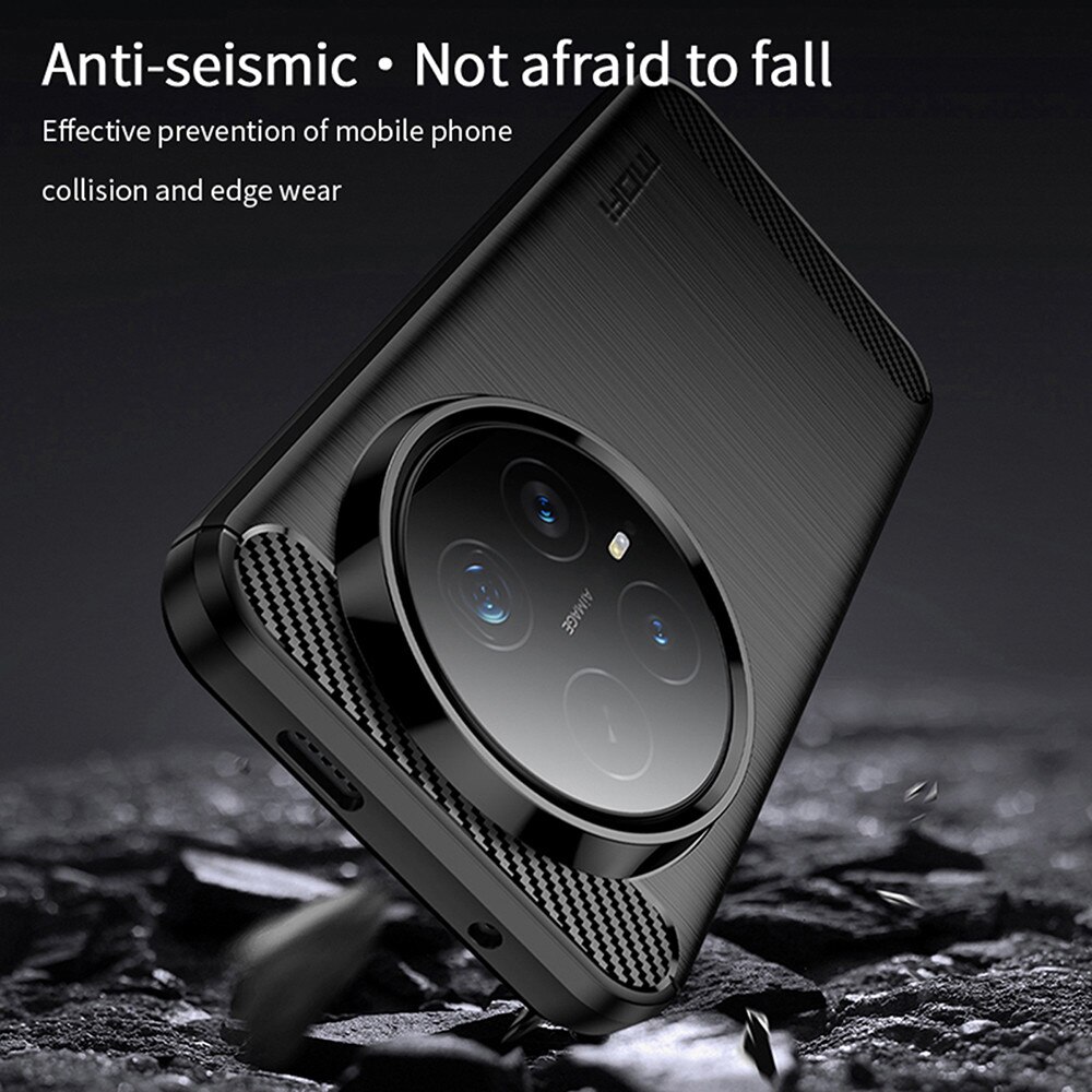 Husa pentru Honor Magic 8 Pro Carbon Liquid Silicone, negru