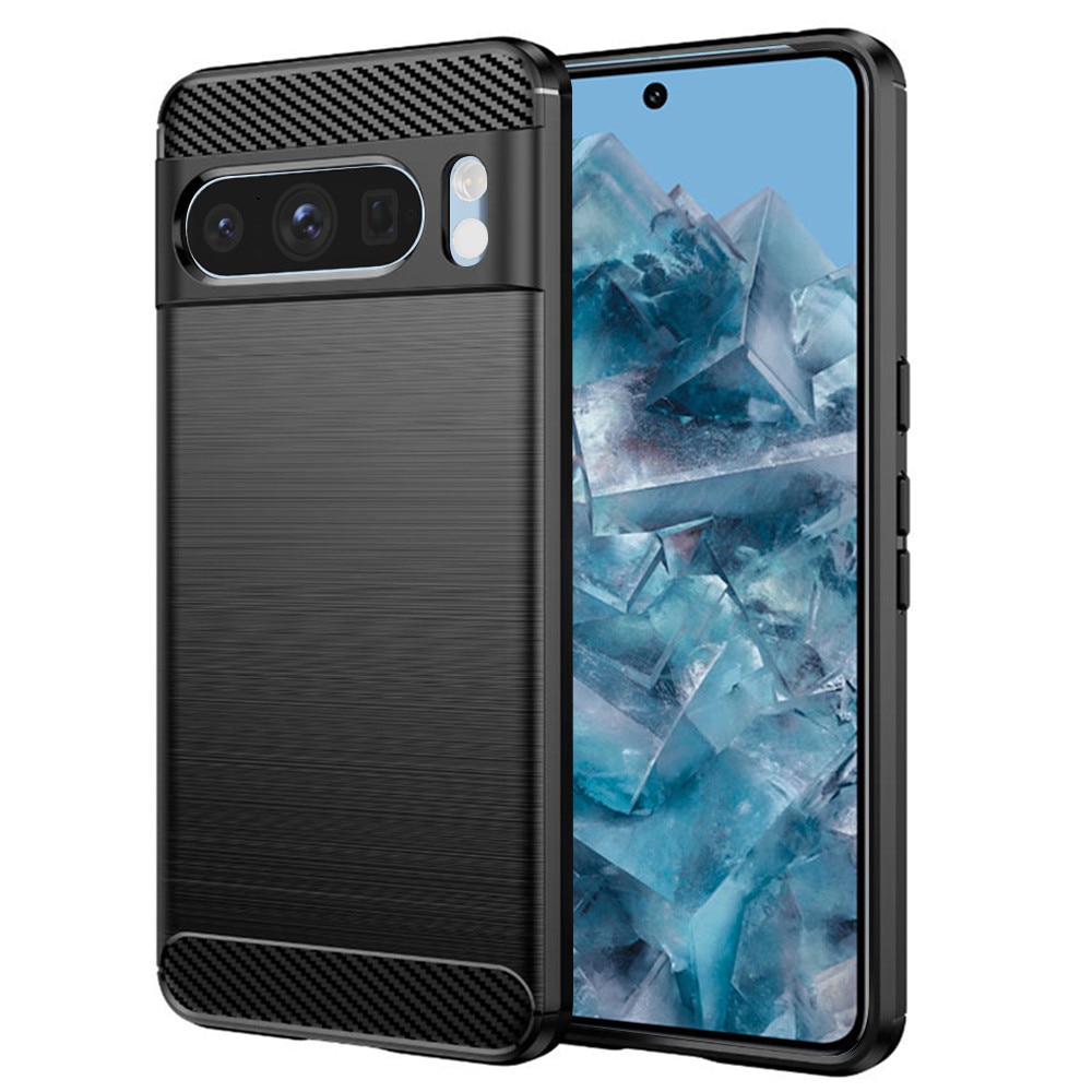 Husa pentru Google Pixel 8 Pro, Accesorio Carbon Silicone, Negru
