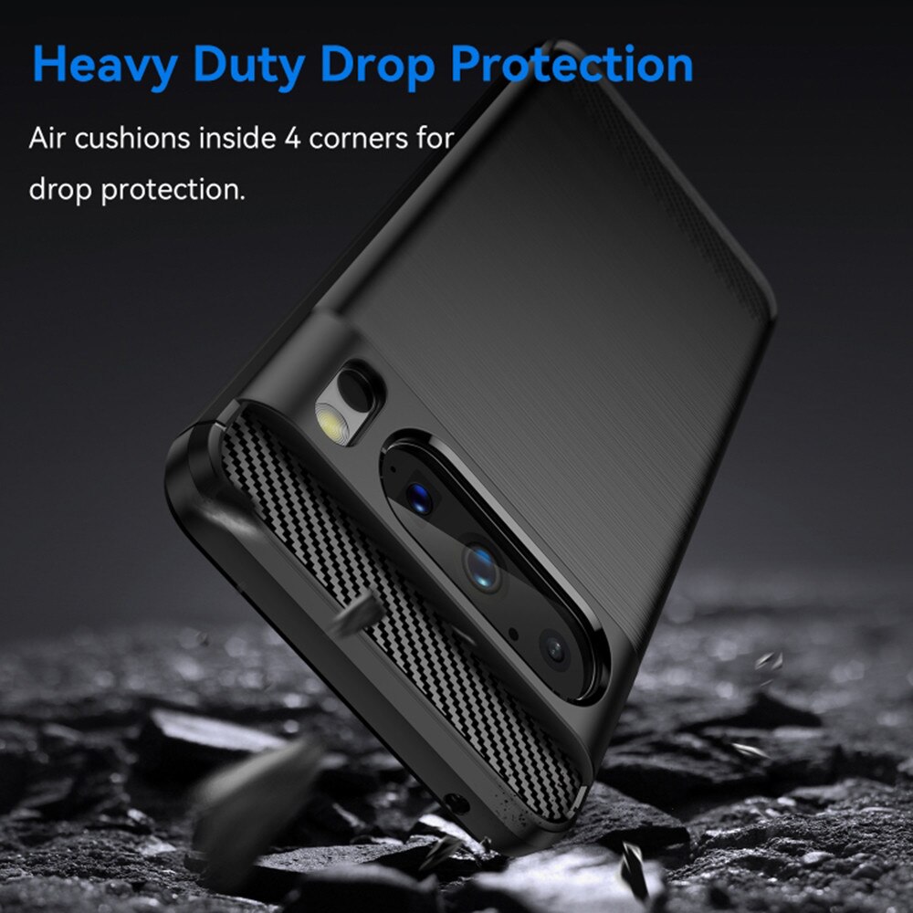 Husa pentru Google Pixel 8 Pro, Accesorio Carbon Silicone, Negru