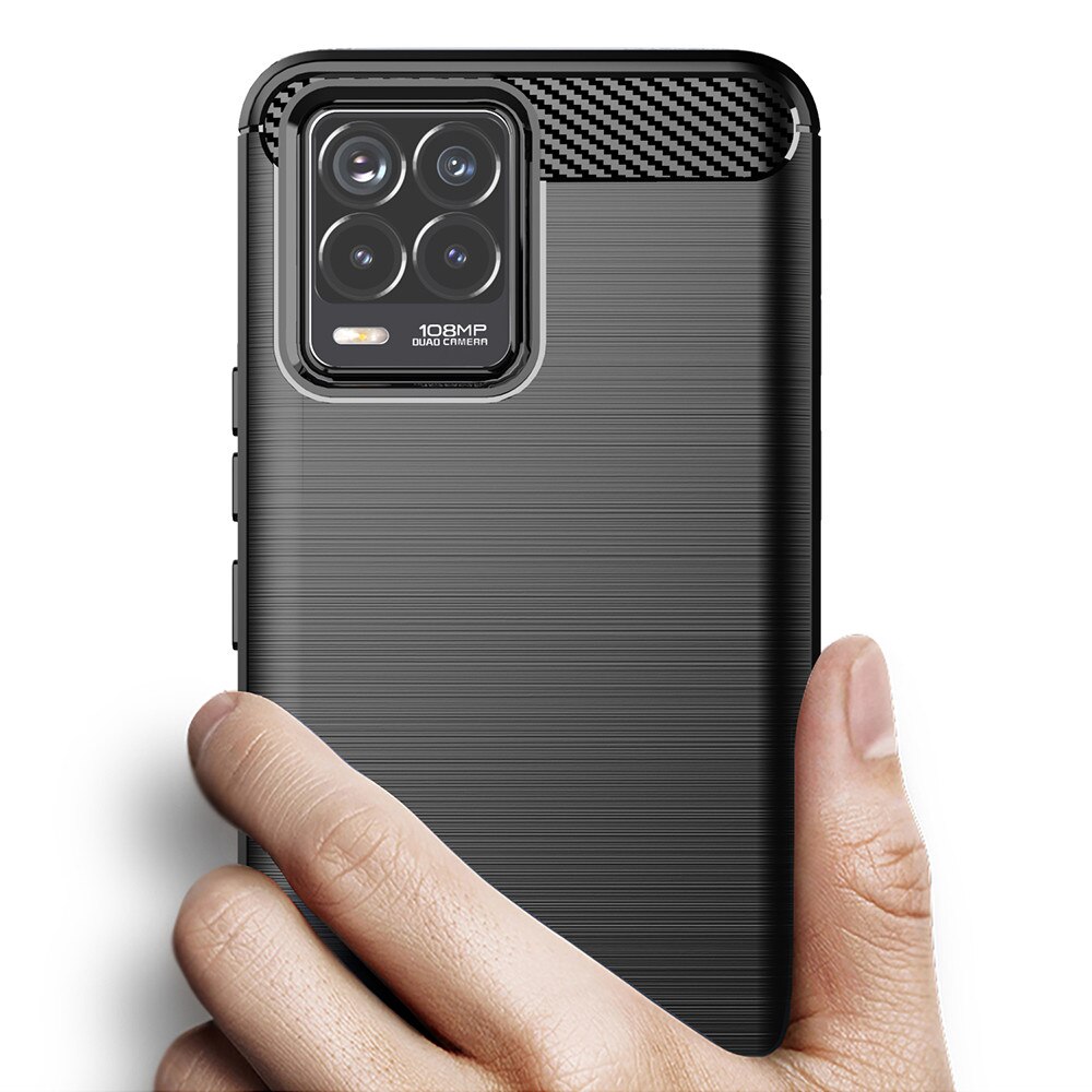 Husa pentru Realme 8 4G / 8 Pro 4G, Accesorio Carbon Silicone, Negru