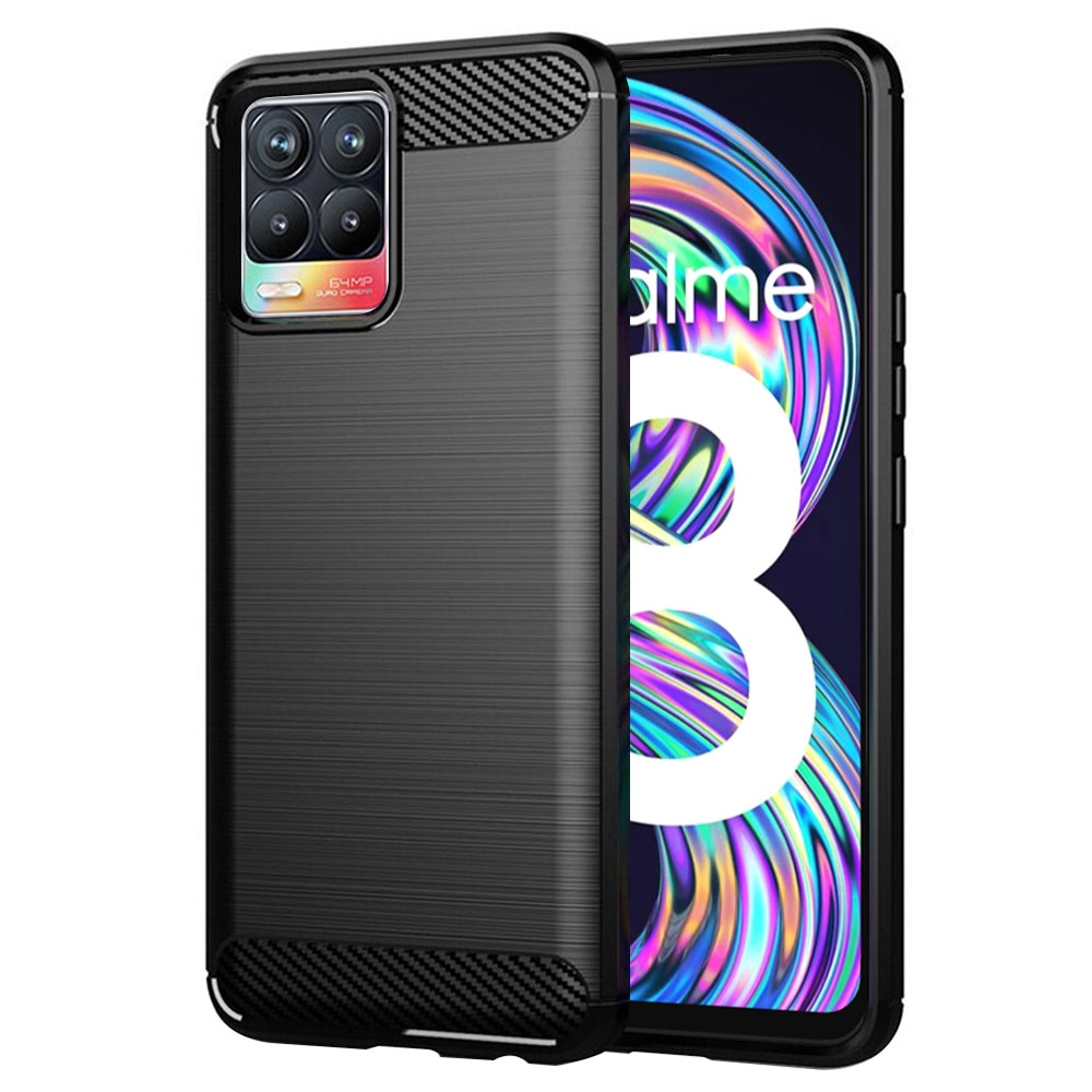 Husa pentru Realme 8 4G / 8 Pro 4G, Accesorio Carbon Silicone, Negru