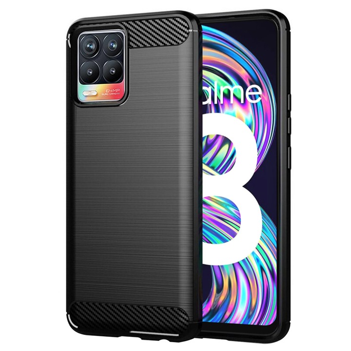 TIM Защитен калъф, черен, TPU, за телефони Realme 8/8 Pro