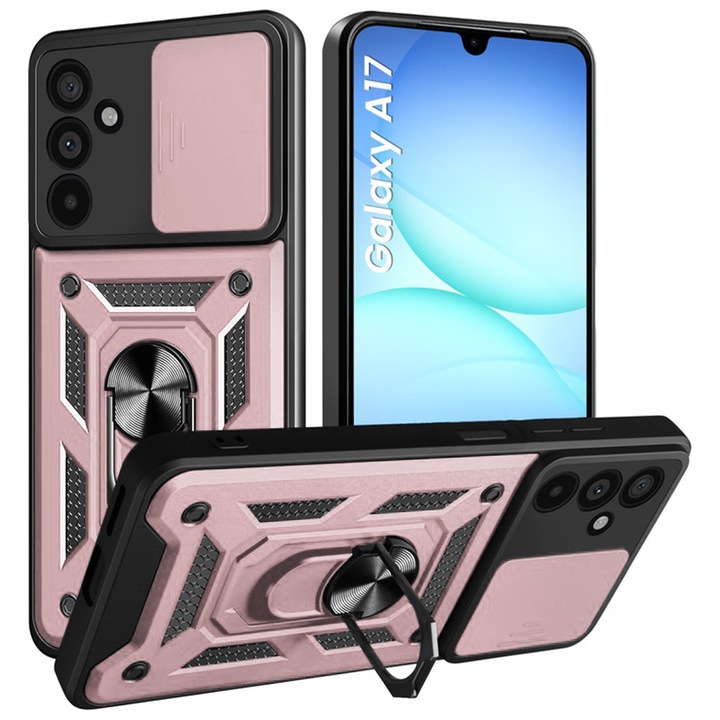 Husa pentru Samsung Galaxy A17 5G / A17 4G cu protectie camera, Accesorio CamShield Series, Rose Gold