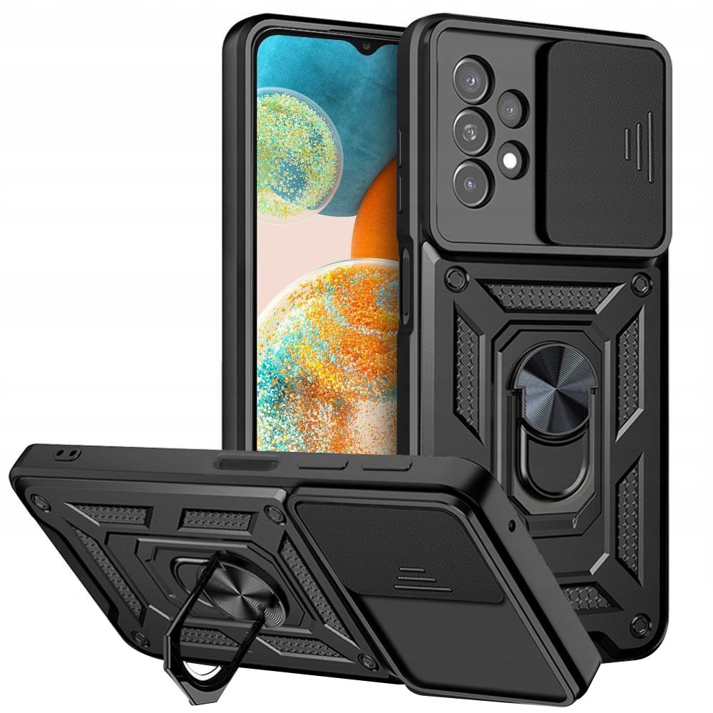 Husă telefon Techsuit CamShield, neagră, gel TPU, metal, pentru Samsung Galaxy A23/A23 5G