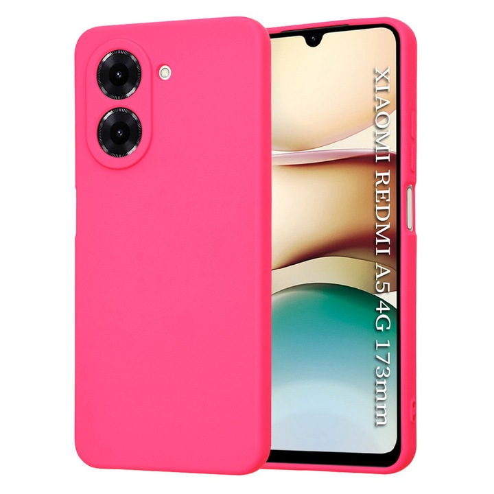 Husa pentru Xiaomi Redmi A5 4G (Standard), SKYDDAR INNOVATION, din Silicon Catifelat, SoftElegance, set cu sticker, Fucsia