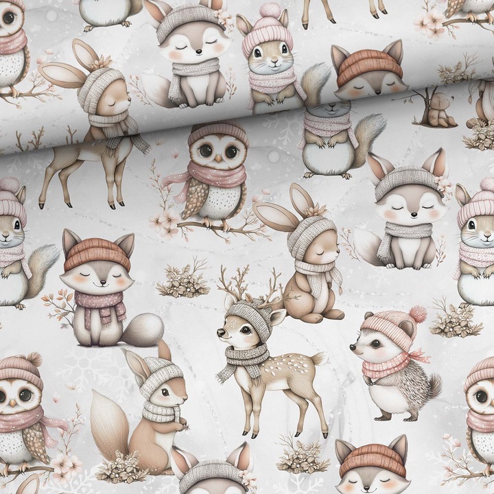 Material textil, Bumbac imprimat Sugar snowland, bumbac 100%