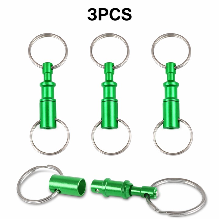 Breloc metalic JOVYNEX set 4 piese argintiu 8.9x2.5cm separare rapida