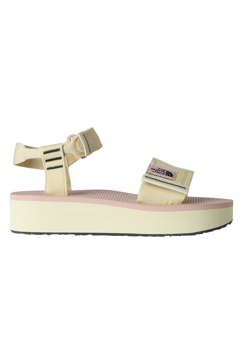 The North Face, Sandale cu talpa flatform si barete cu inchidere velcro Skeena, Bej deschis, 7