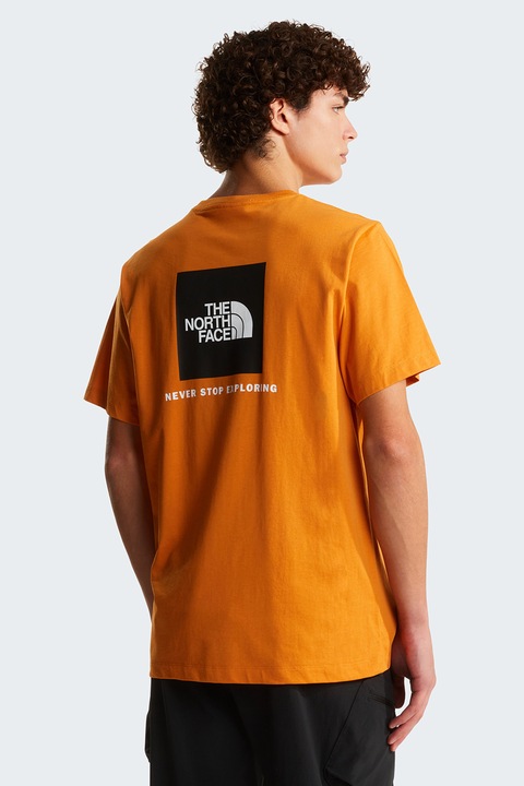 The North Face, Тениска Evolution Box с джоб на гърдите и лого, Оранжев