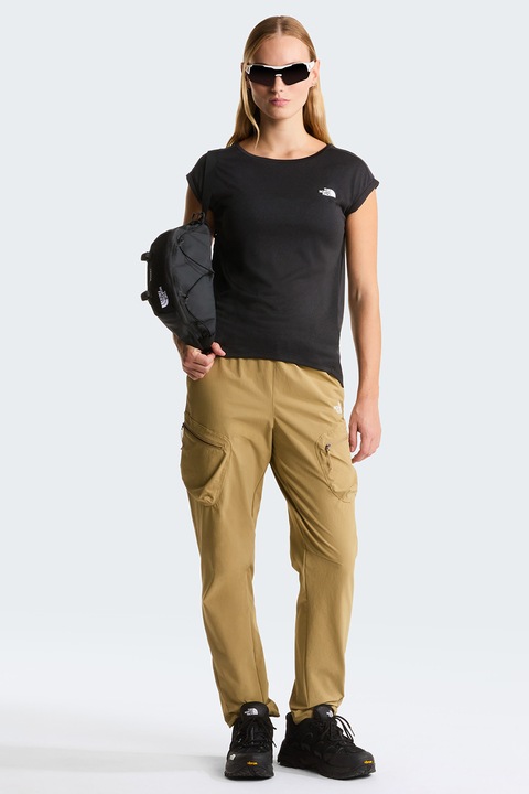 The North Face, Tricou cu decolteu rotund si detaliu logo pentru fitness W Tanken, Negru