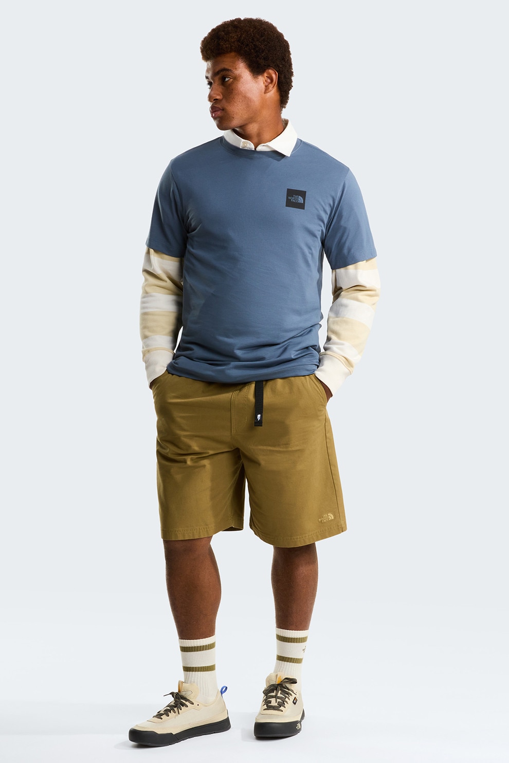 The North Face, Tricou regular fit Evolution, Negru, Albastru lavanda, 2XL