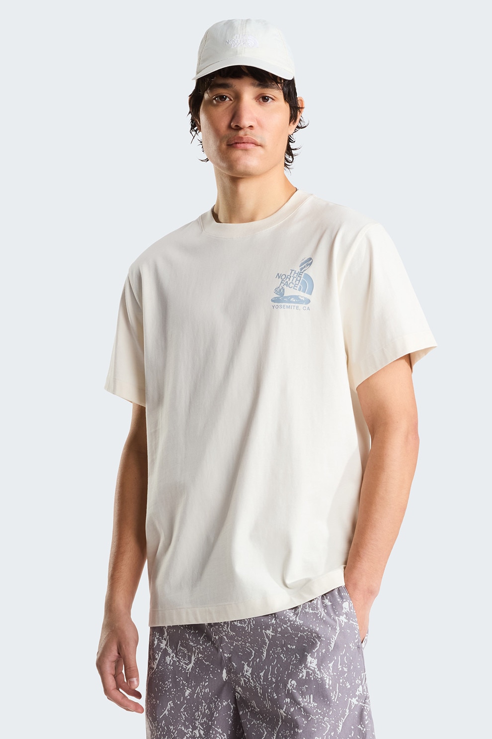 The North Face, Tricou relaxed fit Stones, Albastru pastel, Alb murdar, XL