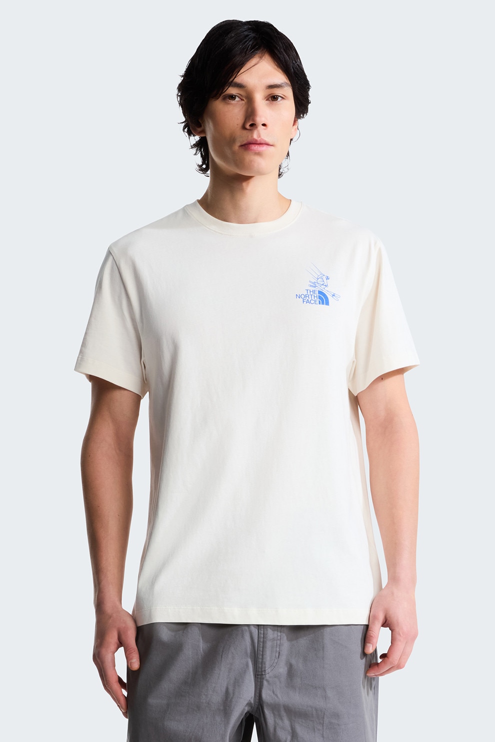 The North Face, Tricou cu imprimeu grafic pe partea din spate Mountain Celebration, Rosu, Albastru pastel, Alb murdar, Verde menta, M