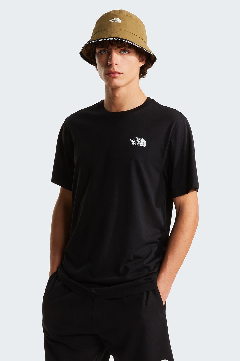 The North Face, Tricou cu decolteu la baza gatului Mountain Sketch, Negru, Alb murdar, XL