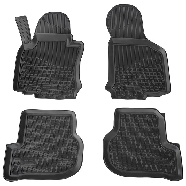 Set de 4 covorase cauciuc 3D stil tavita premium pentru Skoda Octavia II, 2 din 2004-2013