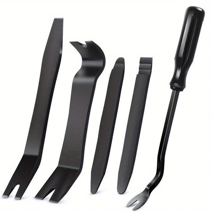 Trusa scule auto, Universal, instrument de indepartare a clipurilor, 5 bucati, ergonomic, negru, 22x0.76cm