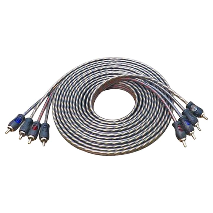Cablu RCA Recoil RCI412, 4-kanalowy, 360 cm, cu miez din cupru OFC, pentru sisteme audio auto