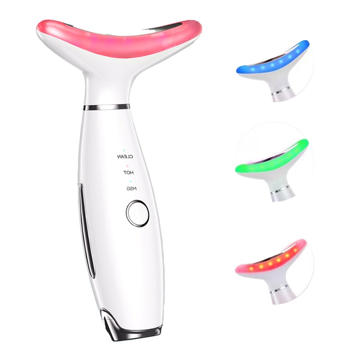 Aiorber multifunkcionális szépségápoló készülék arcmasszázshoz, fényterápiához, fehér