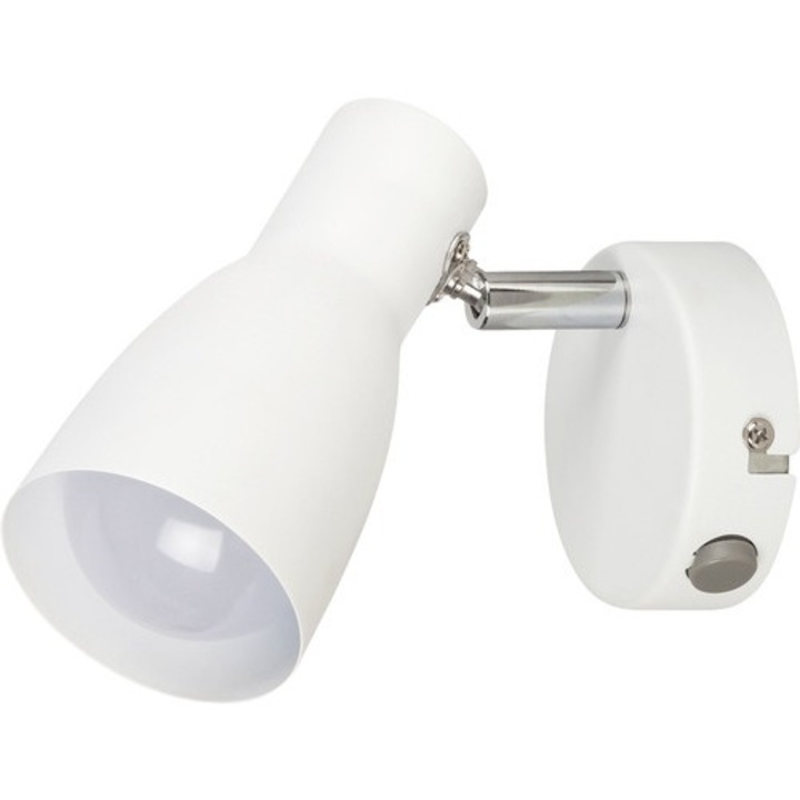 Spot aplicat Rabalux Ebony E27 max. 1x20W, cu intrerupator, alb