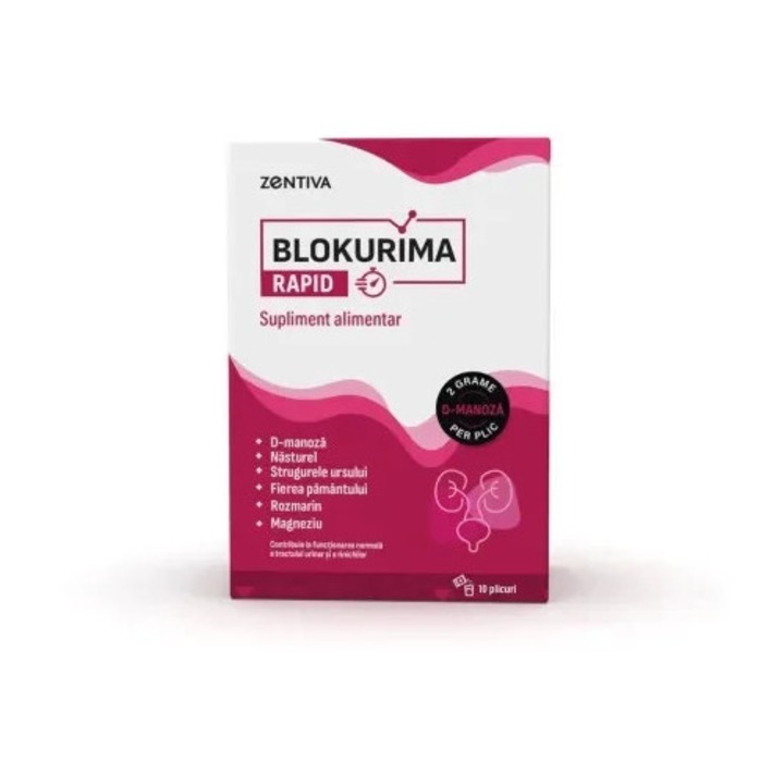 Blokurima Rapid, 10 plicuri, Zentiva, D-manoza, Rozmarin, Multicolor