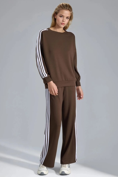 Trening dama, HiCCUP, tricot, maro/alb