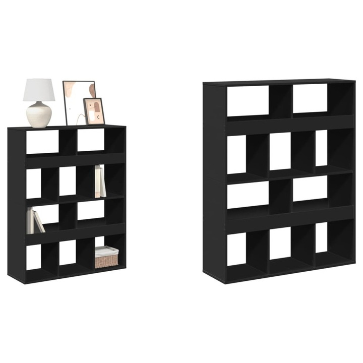 Biblioteca, negru, 100x33x125, 5 cm, lemn prelucrat