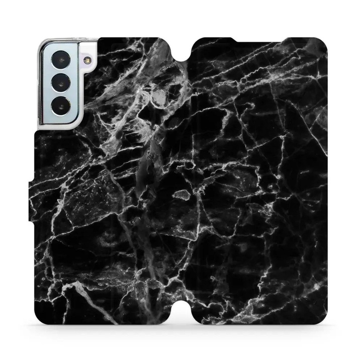 Tok, Mobiwear - Könyv - V056P Samsung Galaxy S21 Plus-hoz, Fekete Márvány