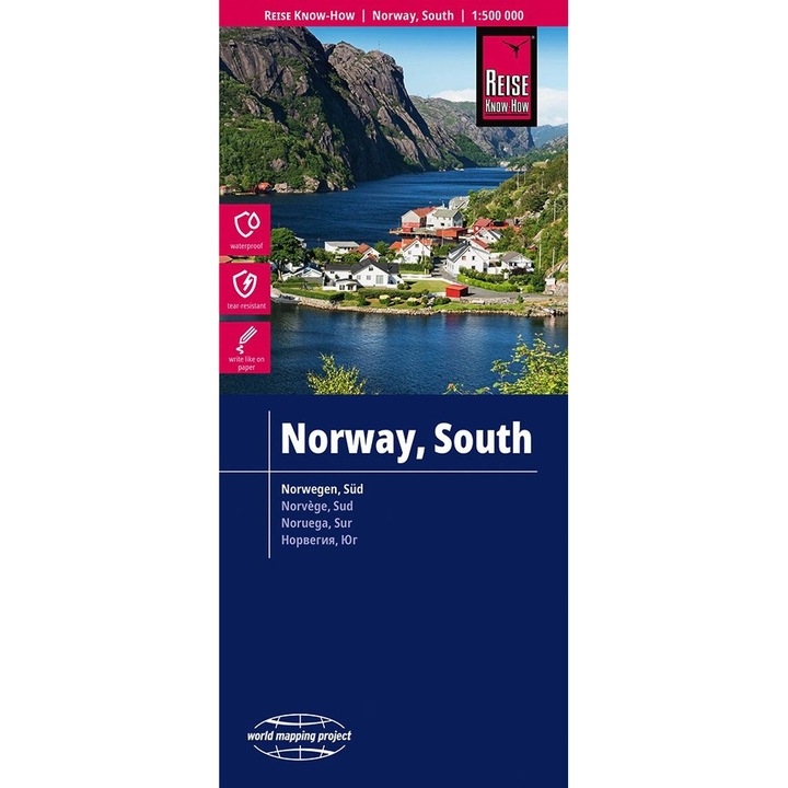 Harta turistica waterproof, Norvegia sudica, Reise Know-How, 1:500.000, 2025