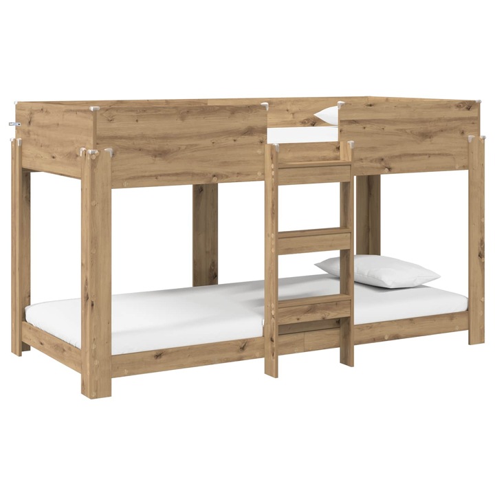 vidaXL Szükidő ágy matracmal Artisan tölgy 90 x 200 cm Faanyag 3410530