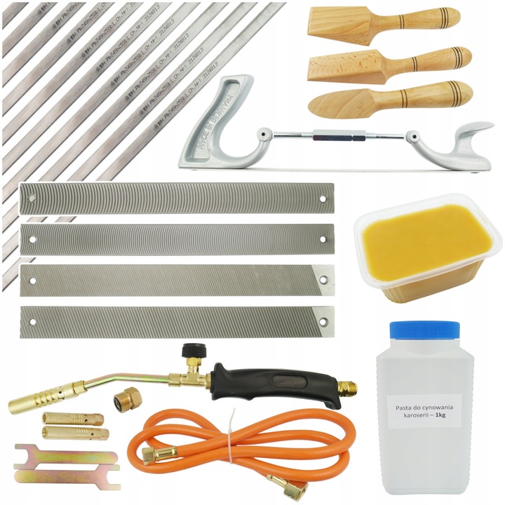 Set pentru cositorit, DARO, pasta 1kg, ceara, spatule, rindela, razatoare, arzator