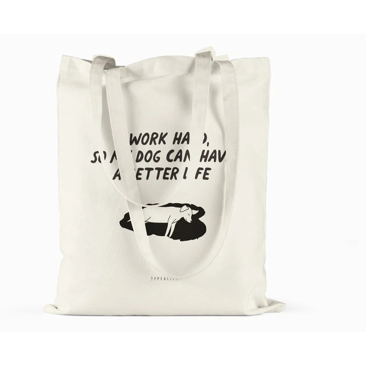 Текстилна чанта от първокласен памук, оригинална илюстрация, 38x42см, цвят слонова кост